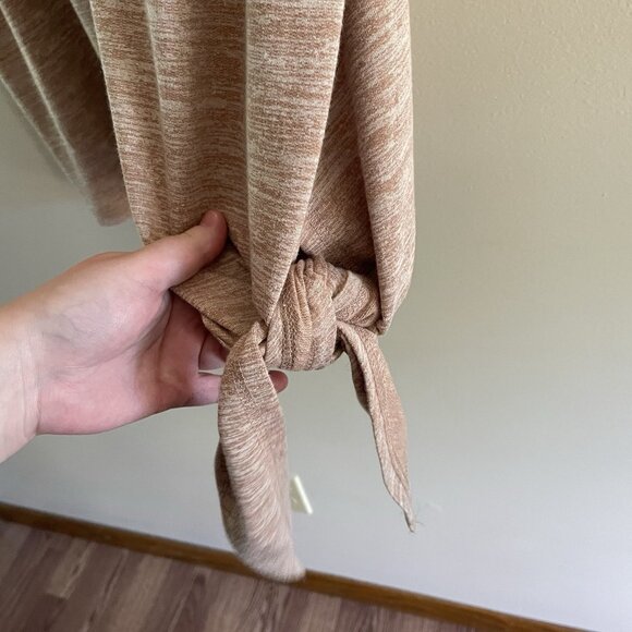 LIVI Lane Bryant Women 22/24 Tan Heather Short Sleeve Side Tie Tunic T-Shirt - Picture 3 of 10